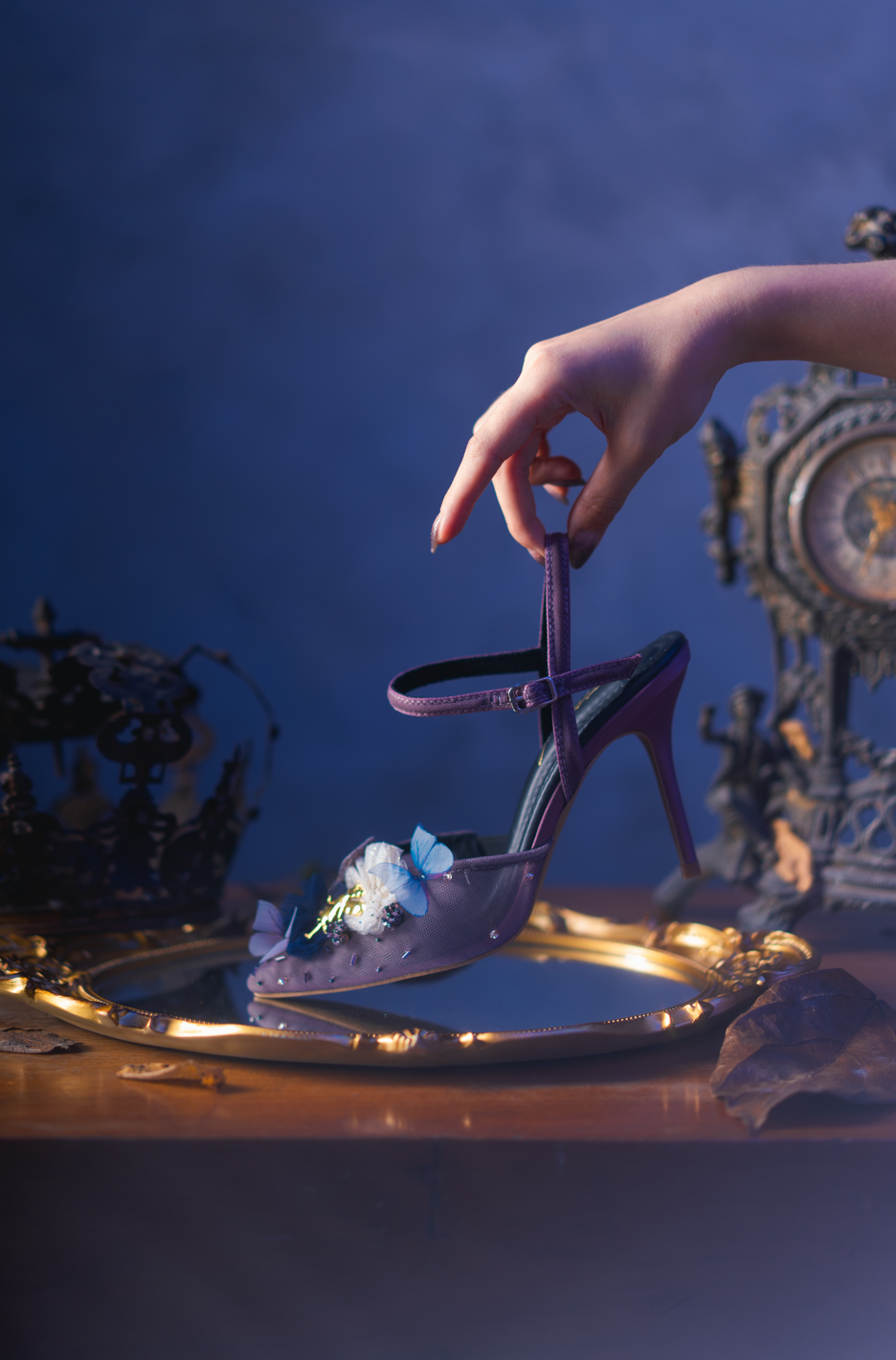 Katnis Night スリッパヒール（9cm）ウィステリアパープル