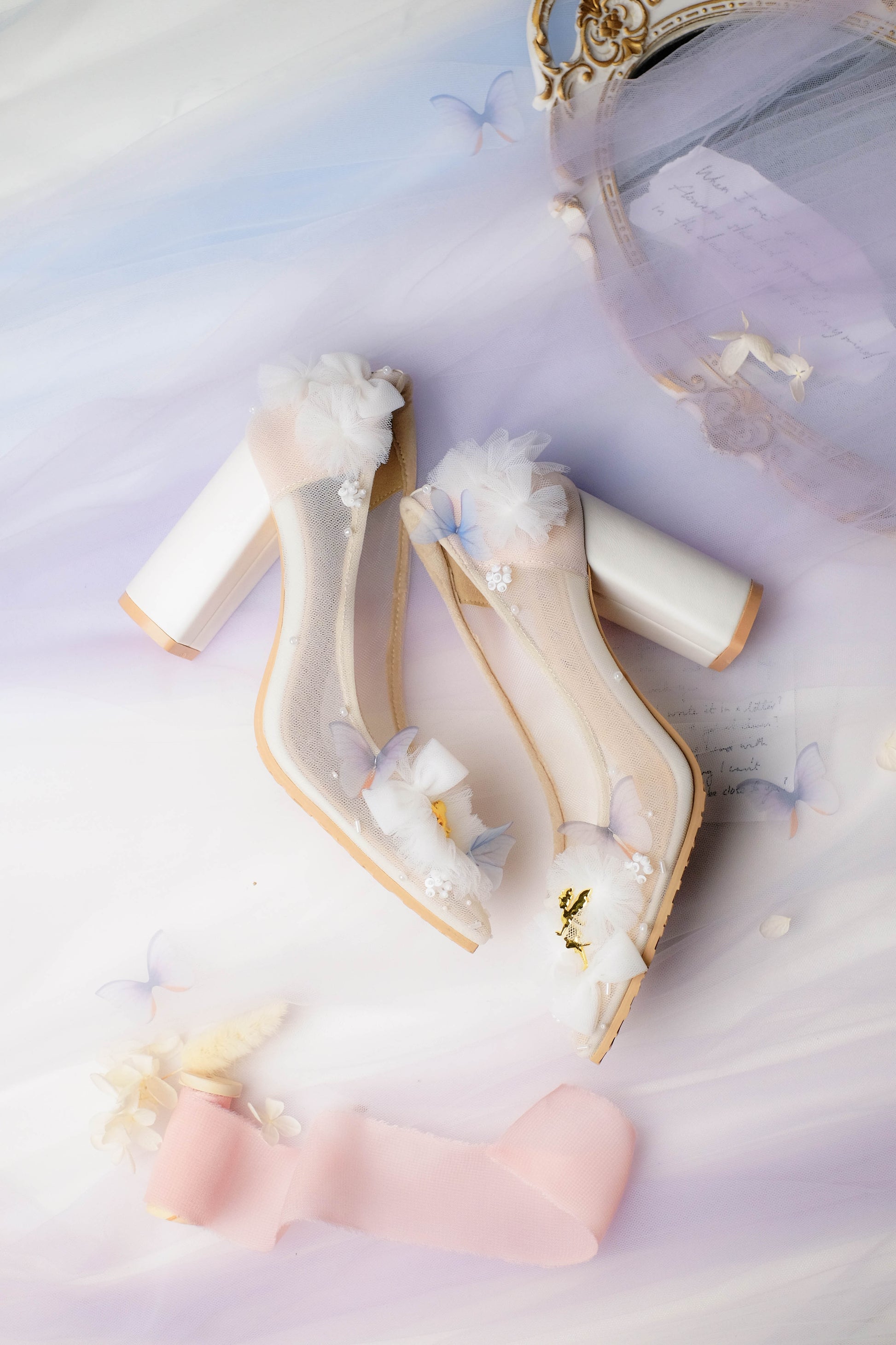 Katnis Marry Me ブロックヒールパンプス（9cm）クラウドホワイト