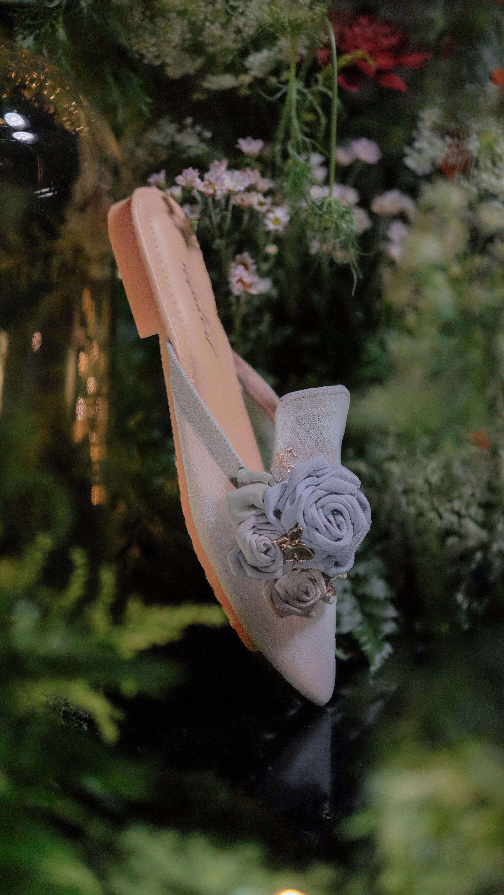 Rosie ポインテッド ミュール スカイブルー