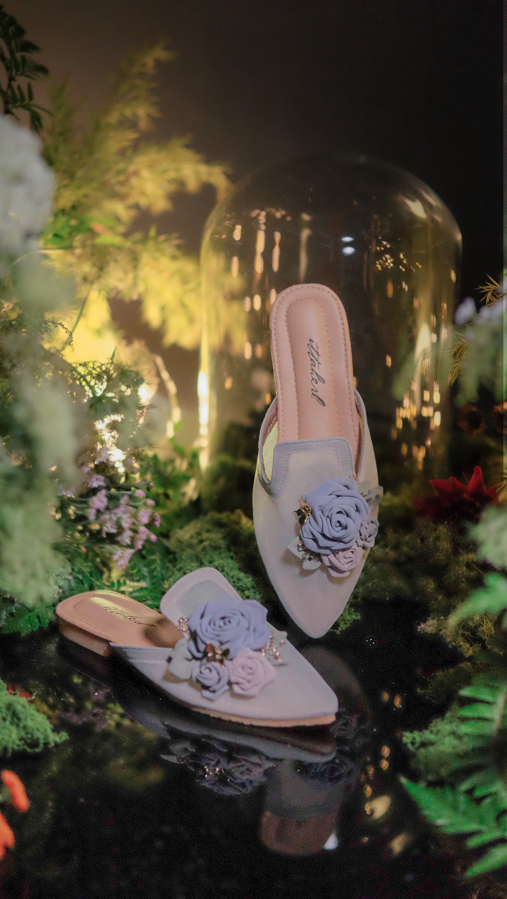 Rosie ポインテッド ミュール スカイブルー