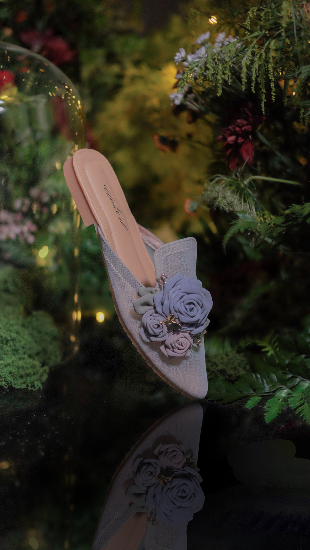 Rosie ポインテッド ミュール スカイブルー