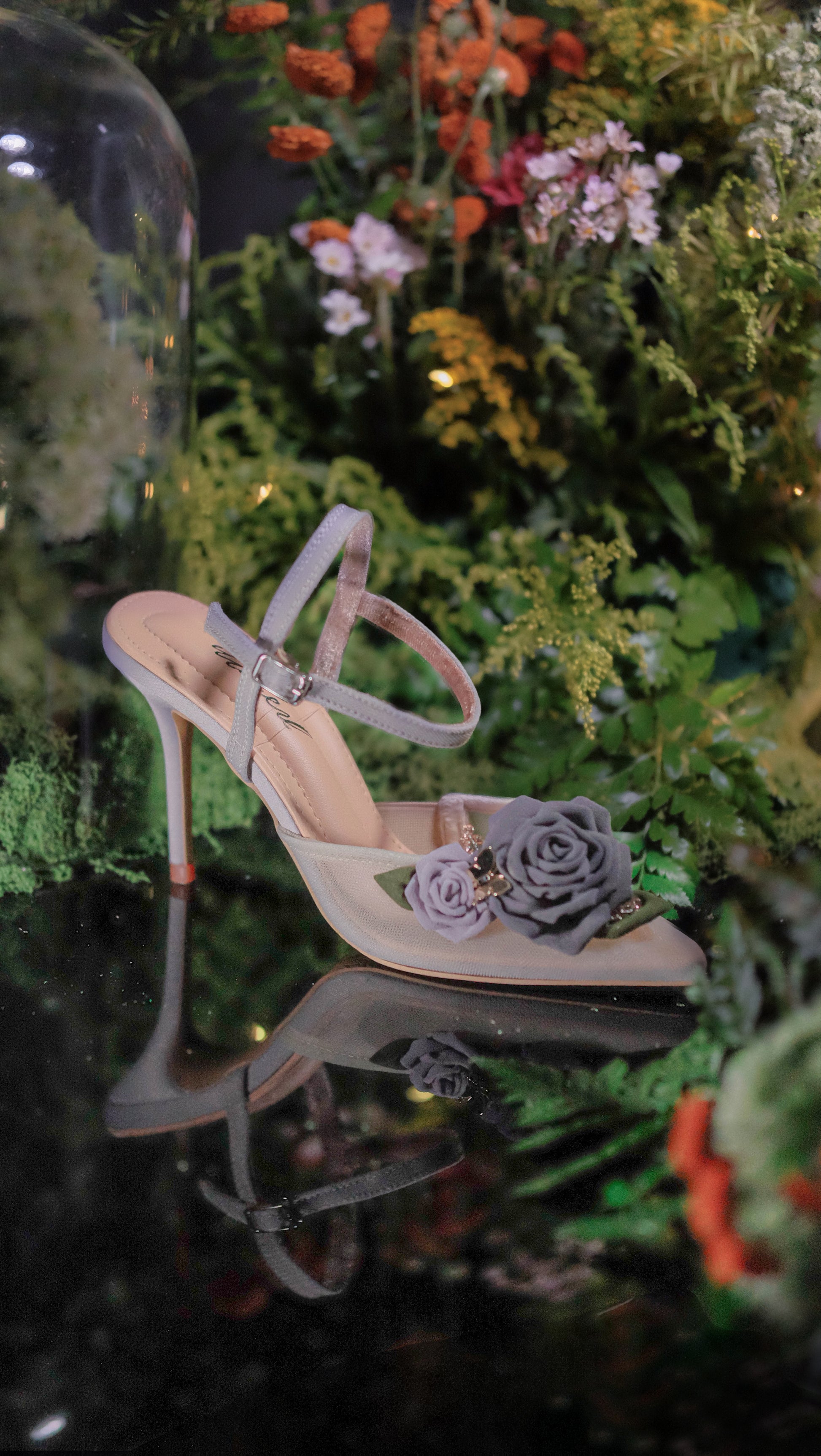 Rosie ポインテッドスリッパヒール（6cm）グラベルグレー