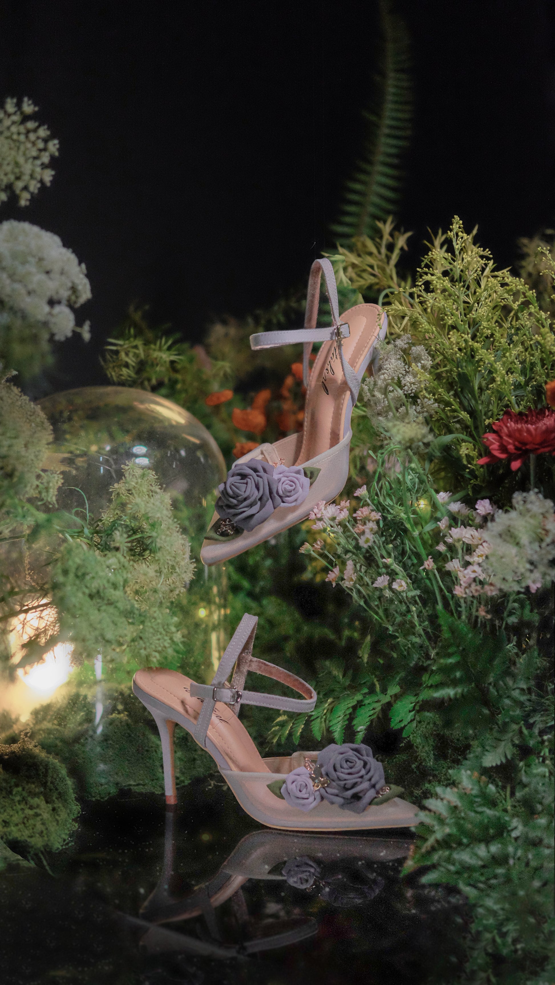 Rosie ポインテッドスリッパヒール（6cm）グラベルグレー